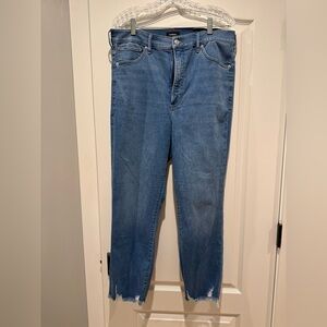 Express Slim Super High Rise Jeans - Classic Blue Denim